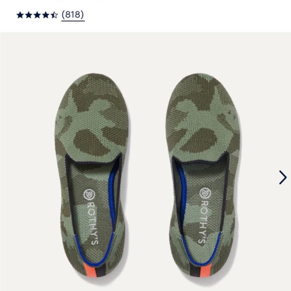 Girls Rothy kids loafer camo shoes size 3